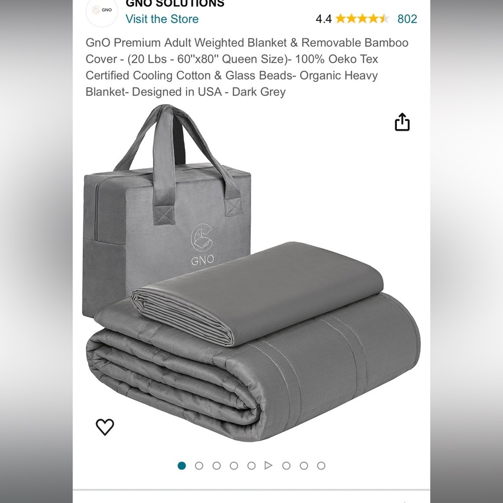 New in box - weight blanket, grey, 20 pounds queen size